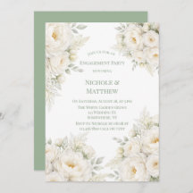 All White Floral Engagement Party