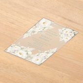 All White Floral Wedding Couples Shower Acryleinladungen (Ablage )