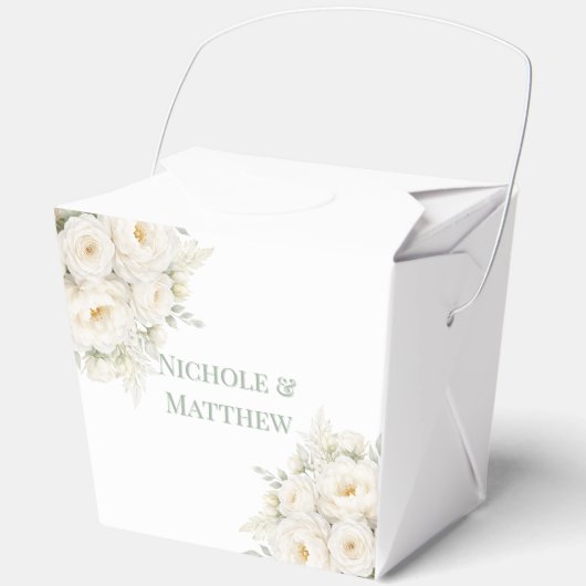 All White Floral Wedding Geschenkschachtel (Vorderseite)