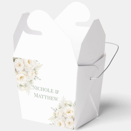 All White Floral Wedding Geschenkschachtel (Offen)