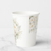 All White Floral Wedding Pappbecher (Rechts)