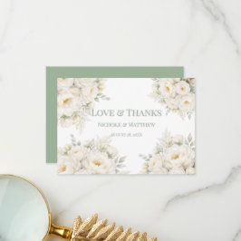 All White Floral Wedding Thank You Cards Dankeskarte