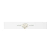 All White Florals Wedding Einladungsbanderole (Flach)