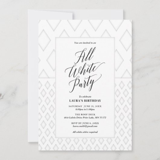 All White Party Einladung (Vorderseite)