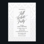 All White Party Einladung<br><div class="desc">Moderne und elegante Party Einladung in Weiß,  Sie können diese Einladung auch für Geburtstage,  Verlobungen,  Brautparty und ähnliche weiße Themen-Partys nutzen.

Die Aufforderung lautet: Das gesamte weiße Party


Bitte kontaktieren Sie mich unter claudia@claudiaowen.com ,  wenn Sie diese Einladung anpassen möchten. Bitte besuchen Sie meinen Zazzle-Shop http://www.zazzle.com/claudiaowenshopDesign von claudiaowen.com</div>