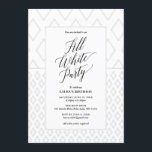 All White Party Einladung<br><div class="desc">Moderne und elegante Party Einladung in Weiß,  Sie können diese Einladung auch für Geburtstage,  Verlobungen,  Brautparty und ähnliche weiße Themen-Partys nutzen.

Die Aufforderung lautet: Das gesamte weiße Party


Bitte kontaktieren Sie mich unter claudia@claudiaowen.com ,  wenn Sie diese Einladung anpassen möchten. Bitte besuchen Sie meinen Zazzle-Shop http://www.zazzle.com/claudiaowenshopDesign von claudiaowen.com</div>