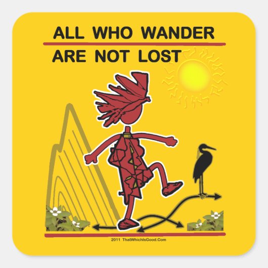 All Who Wander & Dream Quadratischer Aufkleber (Vorderseite)