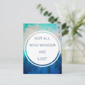 All Who Wander Quote Postkarte (Stehend Vorderseite)