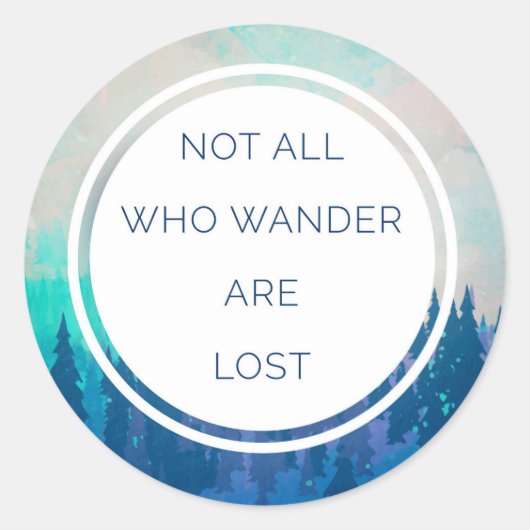 All Who Wander Quote Runder Aufkleber (Vorderseite)