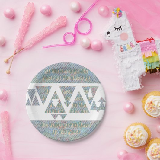 All Who Wander Triangle Pattern Pappteller (Party)