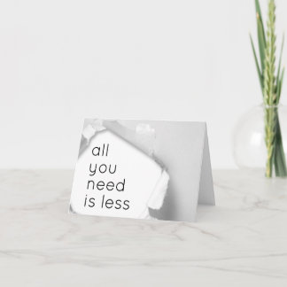 All you need is less karte