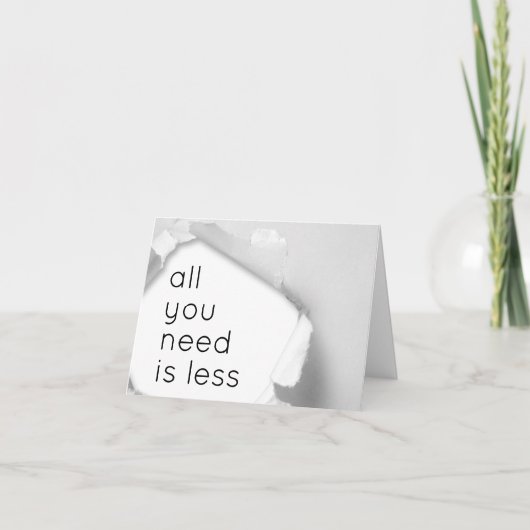 All you need is less karte (Vorderseite)