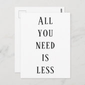 All you need is less postkarte (Vorne/Hinten)