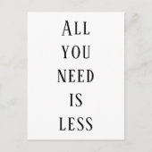 All you need is less postkarte (Vorderseite)