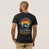 All You Need Is Love & A Cat T-Shirt, Funny Cat T-Shirt (Schwarz voll)
