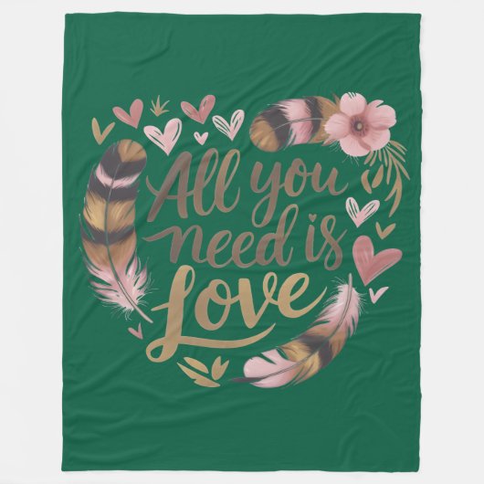All You Need Is Love – A Gentle Boho Whisper Fleecedecke (Vorderseite)