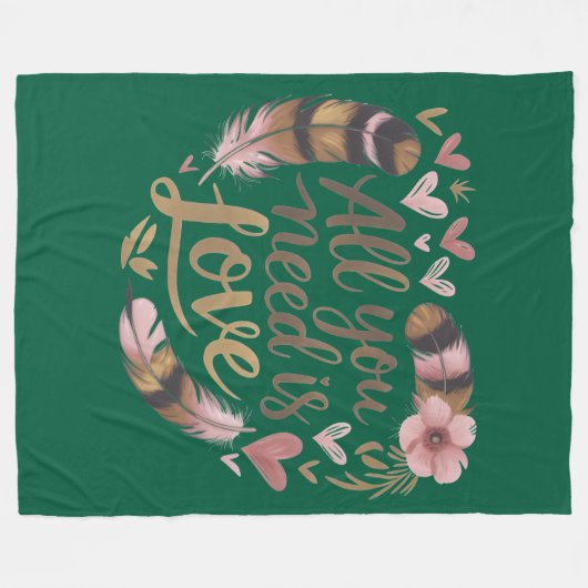 All You Need Is Love – A Gentle Boho Whisper Fleecedecke (Vorderseite (Horizontal))