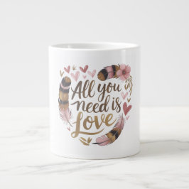 All You Need Is Love – A Gentle Boho Whisper Jumbo-Tasse