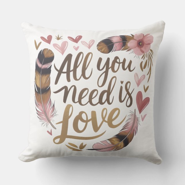 All You Need Is Love – A Gentle Boho Whisper Kissen (Vorderseite)