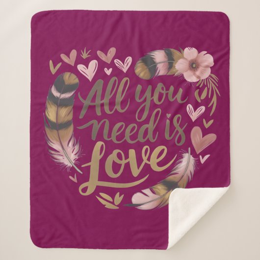 All You Need Is Love – A Gentle Boho Whisper Sherpadecke (Vorderseite)