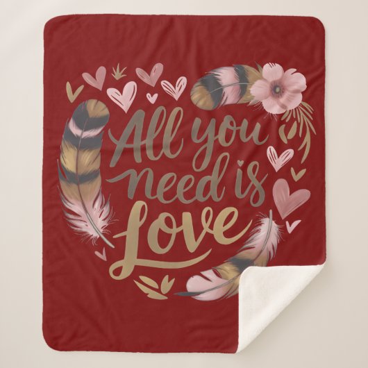All You Need Is Love – A Gentle Boho Whisper Sherpadecke (Vorderseite)