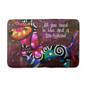 All You Need Is Love and a Dachshund Dog Whimsical Badematte (Vorderseite)