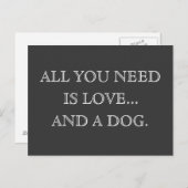 All you need is love...and a dog - postcard postkarte (Vorne/Hinten)