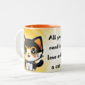 all you need is love and cat zweifarbige tasse (Vorderseite Links)