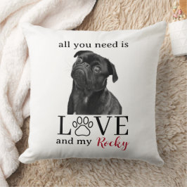 All You Need Is Love and My Dog – Custom Pet Name Kissen