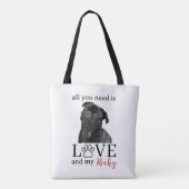 All You Need Is Love and My Dog – Custom Pet Name  Tasche (Rückseite)