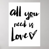 All You Need Is Love | Brush Calligraphy Poster (Vorne)