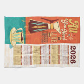All You Need Is Love + Coffee Calendar Towel 2026 Geschirrtuch (Horizontal)