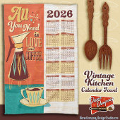 All You Need Is Love + Coffee Calendar Towel 2026 Geschirrtuch