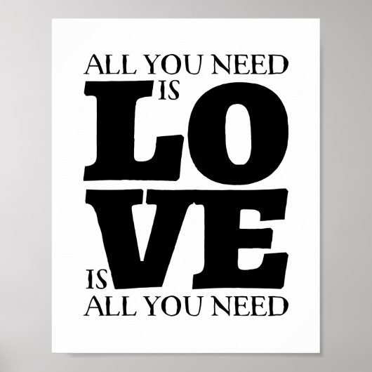 All You Need is Love Quote CUSTOMIZABLE Poster (Vorne)