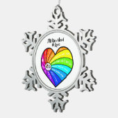 All You Need is Love Schneeflocken Zinn-Ornament (Rechts)