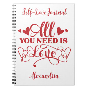 All You Need Is Love Typografie Journal Notizblock
