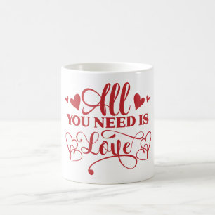 All You Need Is Love Typografie Kaffeetasse