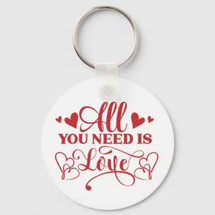 All You Need Is Love Typografie Schlüsselanhänger