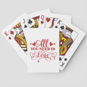 All You Need Is Love Typographie Spielkarten