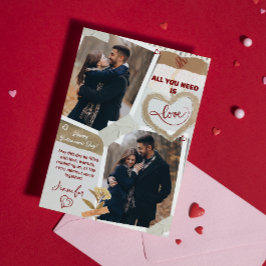 All You Need Is Love Valentines Day Photo Heart Feiertagskarte