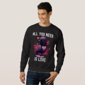 All you need is love with heart Valentine's Day Sweatshirt (Vorne ganz)