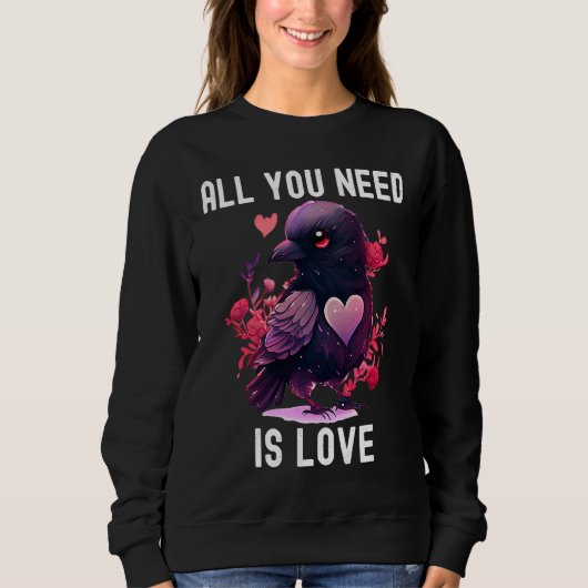 All you need is love with heart Valentine's Day Sweatshirt (Vorderseite)