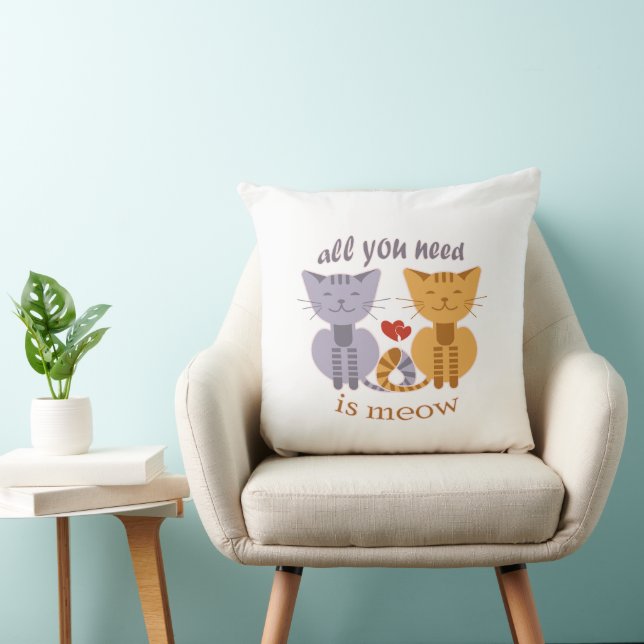 All you need is meow Valentine cats Kissen (Stuhl )