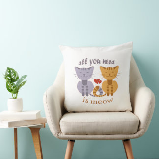 All you need is meow Valentine cats Kissen