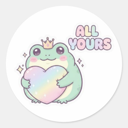 All Yours Frog Sticker Cute Frog Hugging Heart Kaw (Vorderseite)
