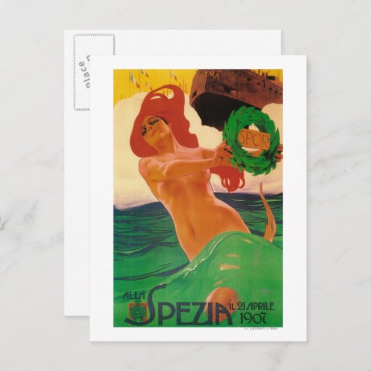 Alla Spezia Werbeplakat Postkarte (Vorne/Hinten)