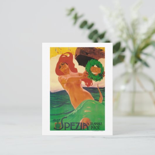 Alla Spezia Werbeplakat Postkarte (Stehend Vorderseite)