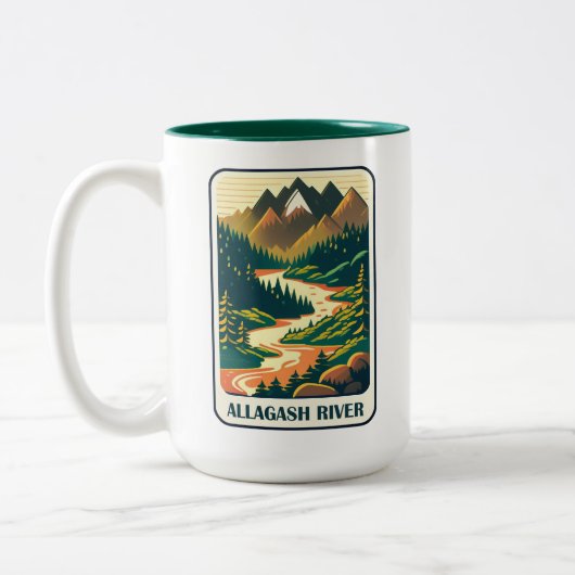 Allagash River Maine Colors Zweifarbige Tasse (Links)