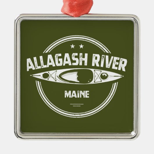 Allagash River Maine Kayak Ornament Aus Metall (Vorne)