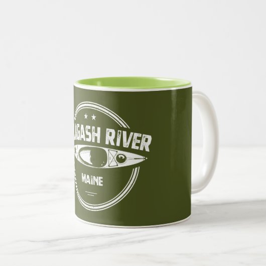 Allagash River Maine Kayak Zweifarbige Tasse (VorderseiteRechts)